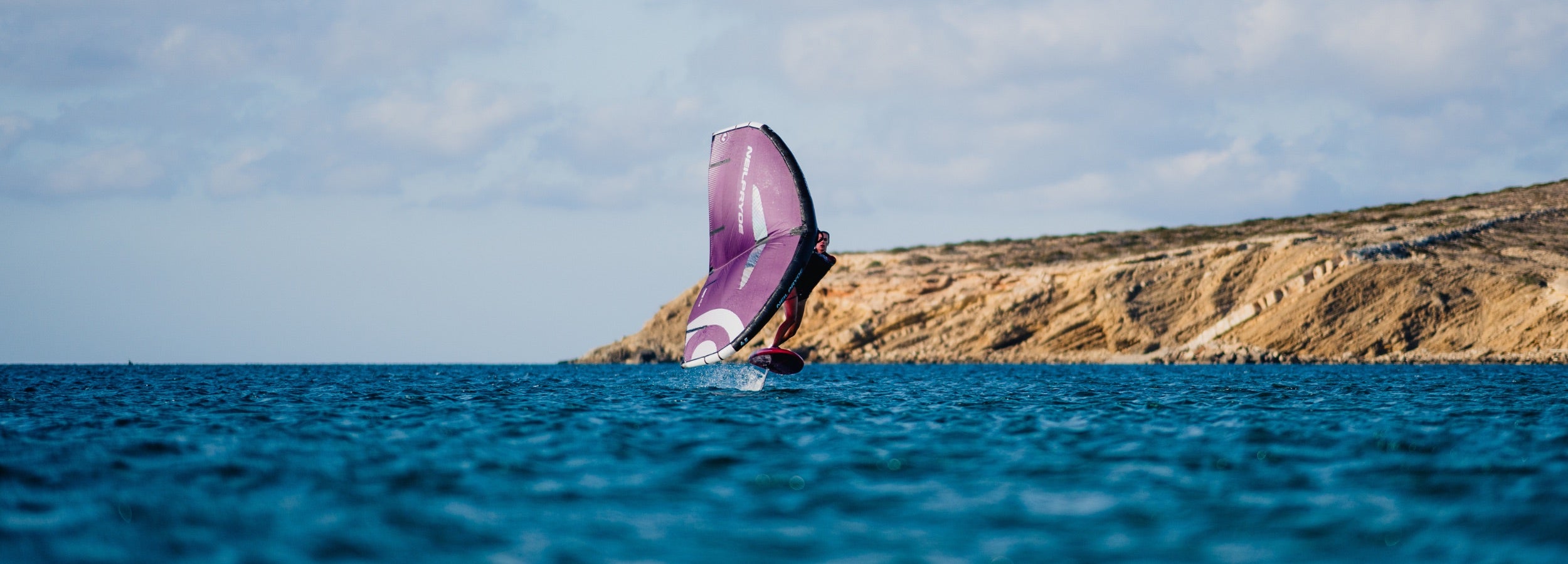 Premium wing foil setup on open water for Kite Wing and Foil product range