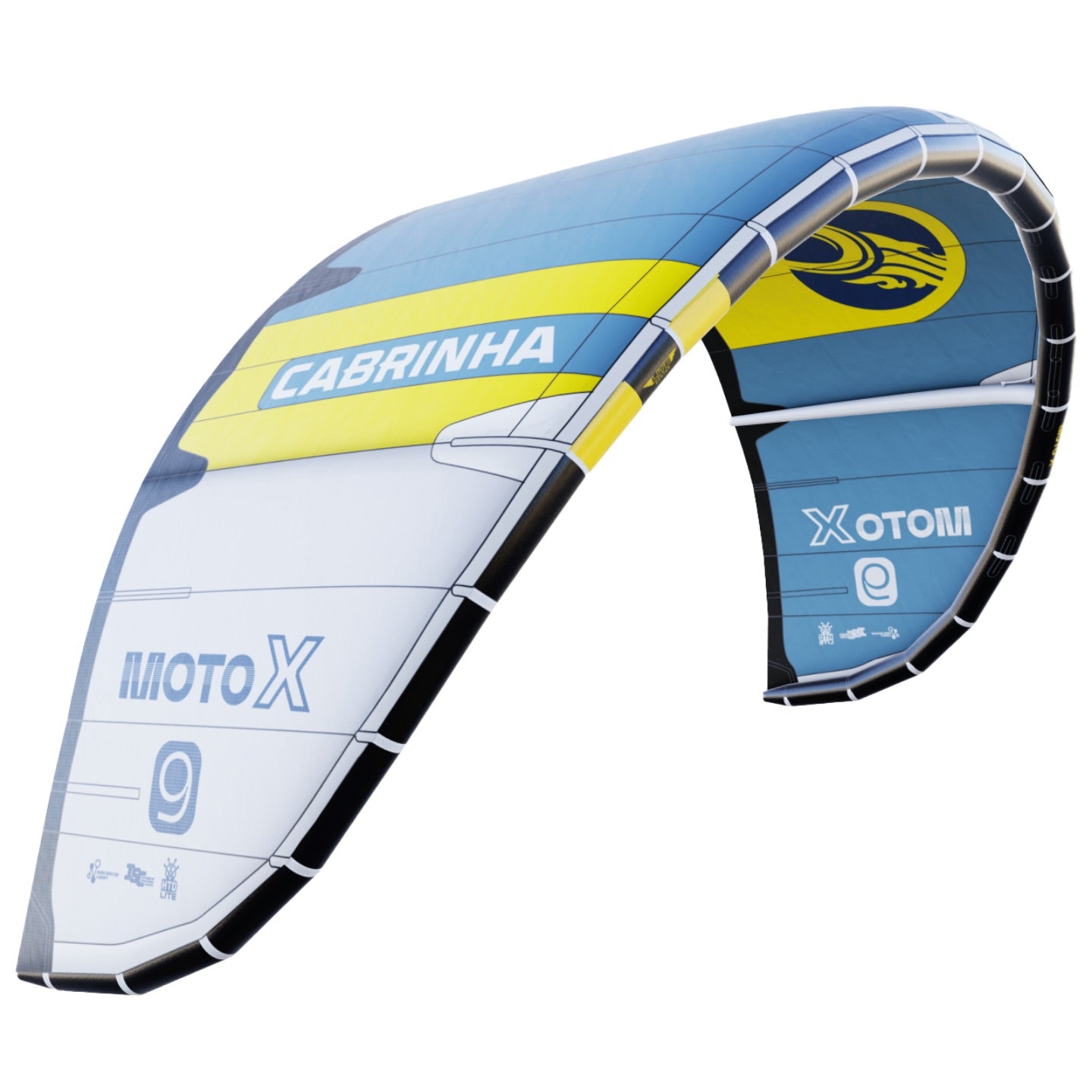 Cabrinha 2025 Moto X Lite Kite C3 Yellow Petrol Blue