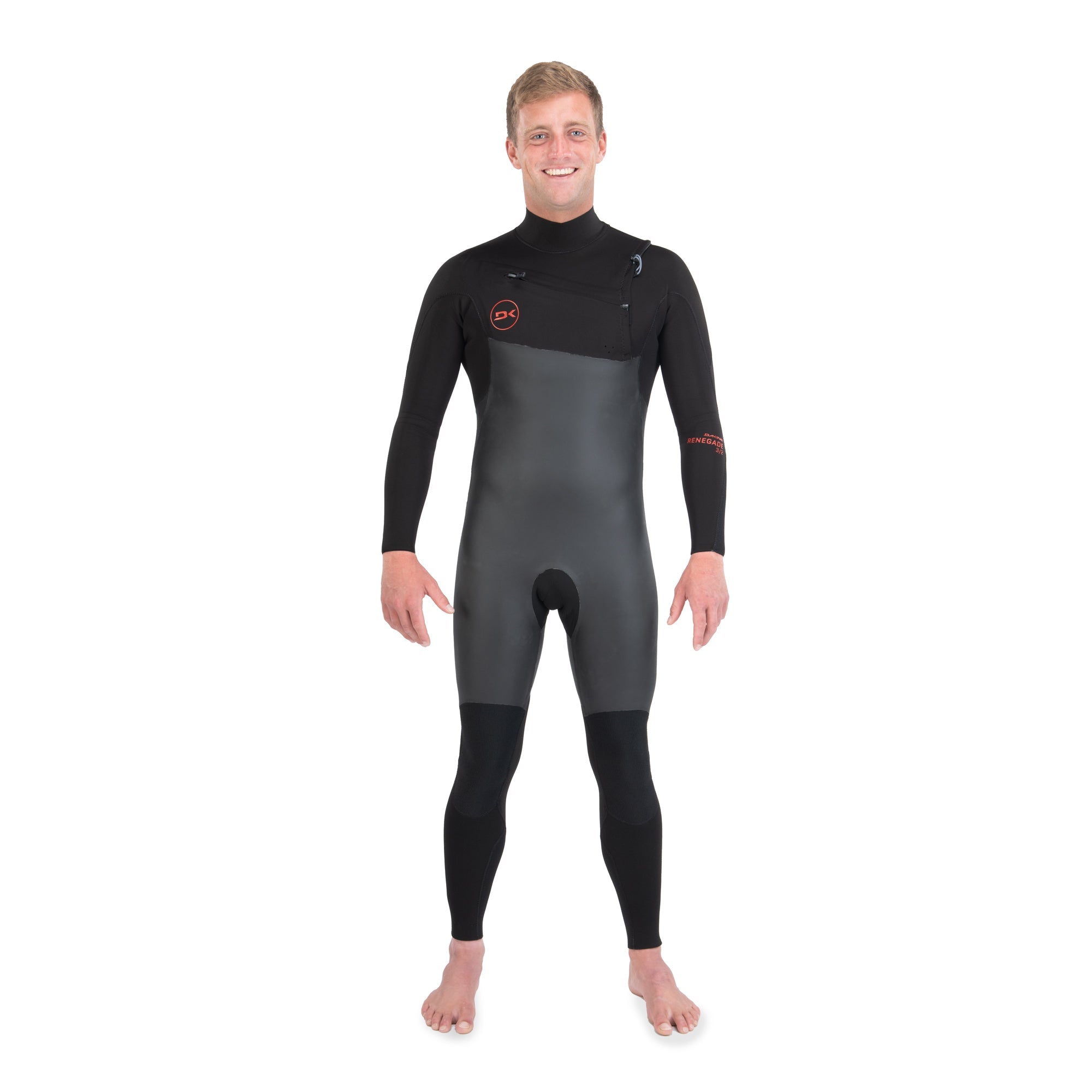 Dakine Mens Renegade Wind Chest Zip 5 4 3mm Full Wetsuit Black Outside Front