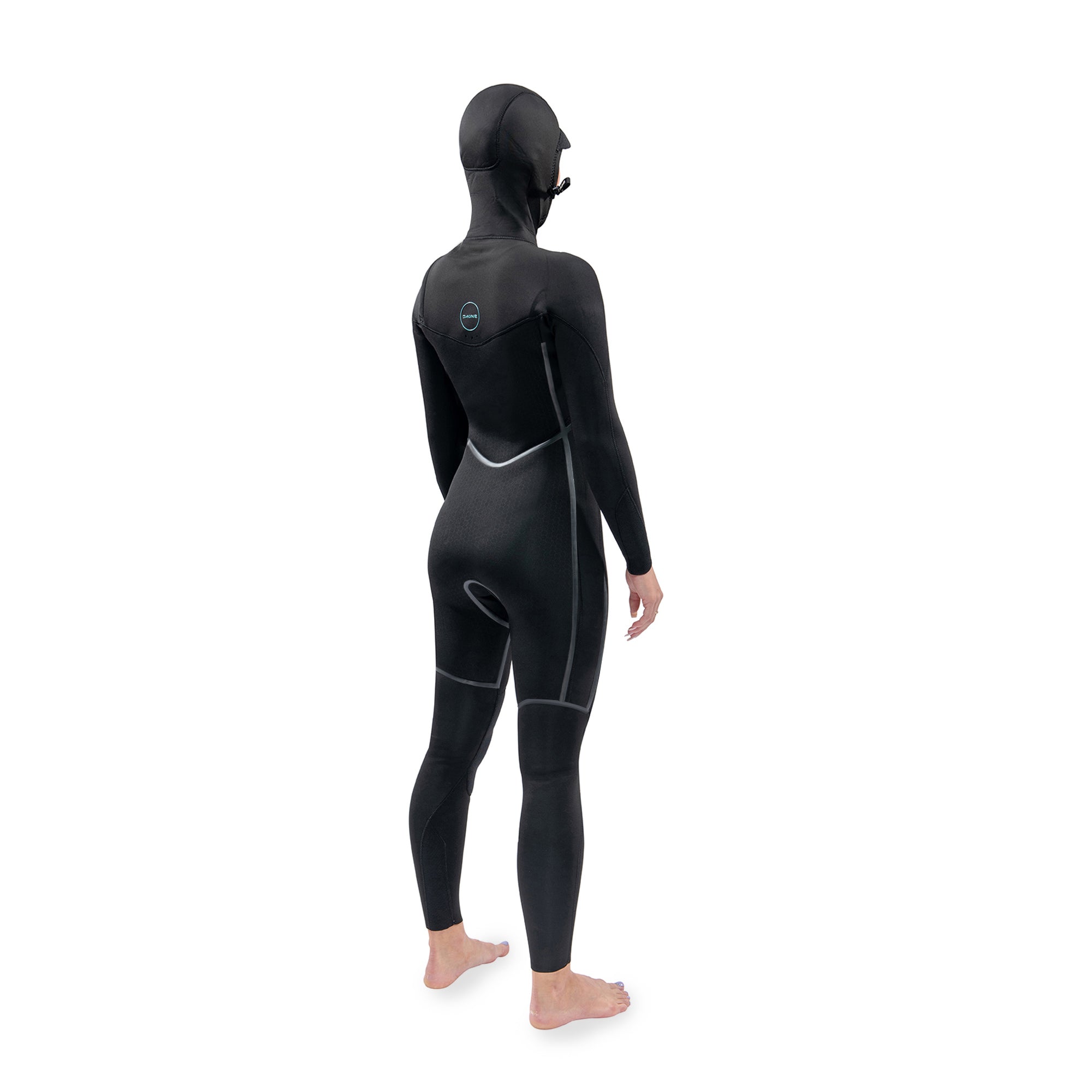 Dakine Womens Mission Chest Zip Hooded Fullsuit 5 4 3mm Black Outside Side