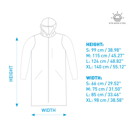 Surflogic Storm robe long sleeve (59825-28) - Size Chart