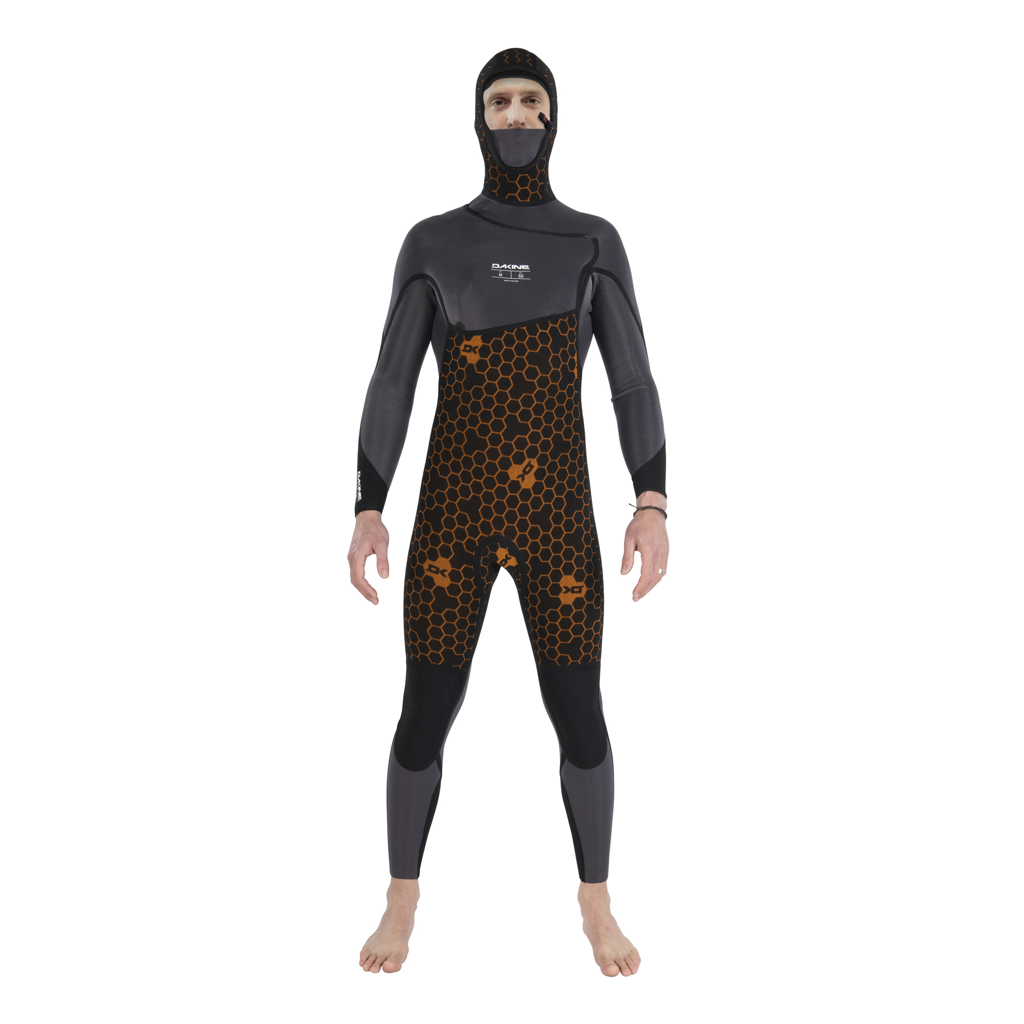 Mens Cyclone Chest Zip Hooded FullSuit 43mm - Front Inside